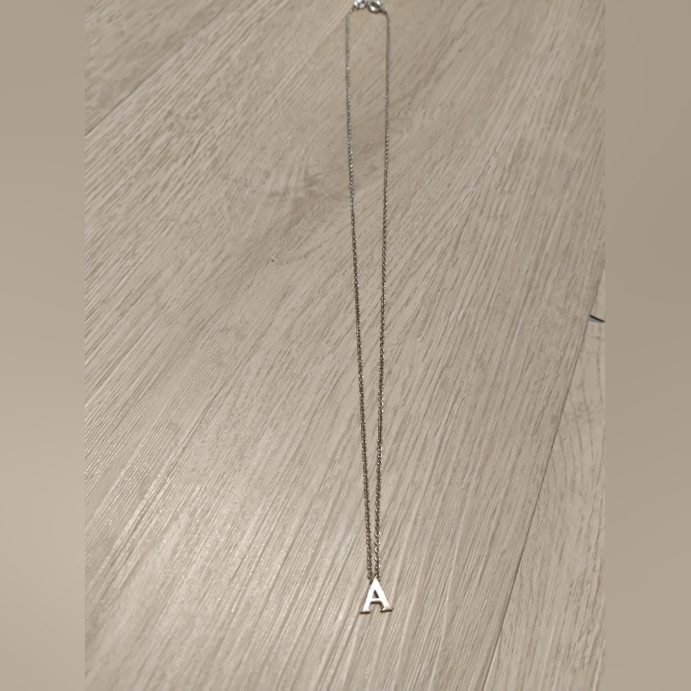 Sterling Silver Letter A Pendant Necklace